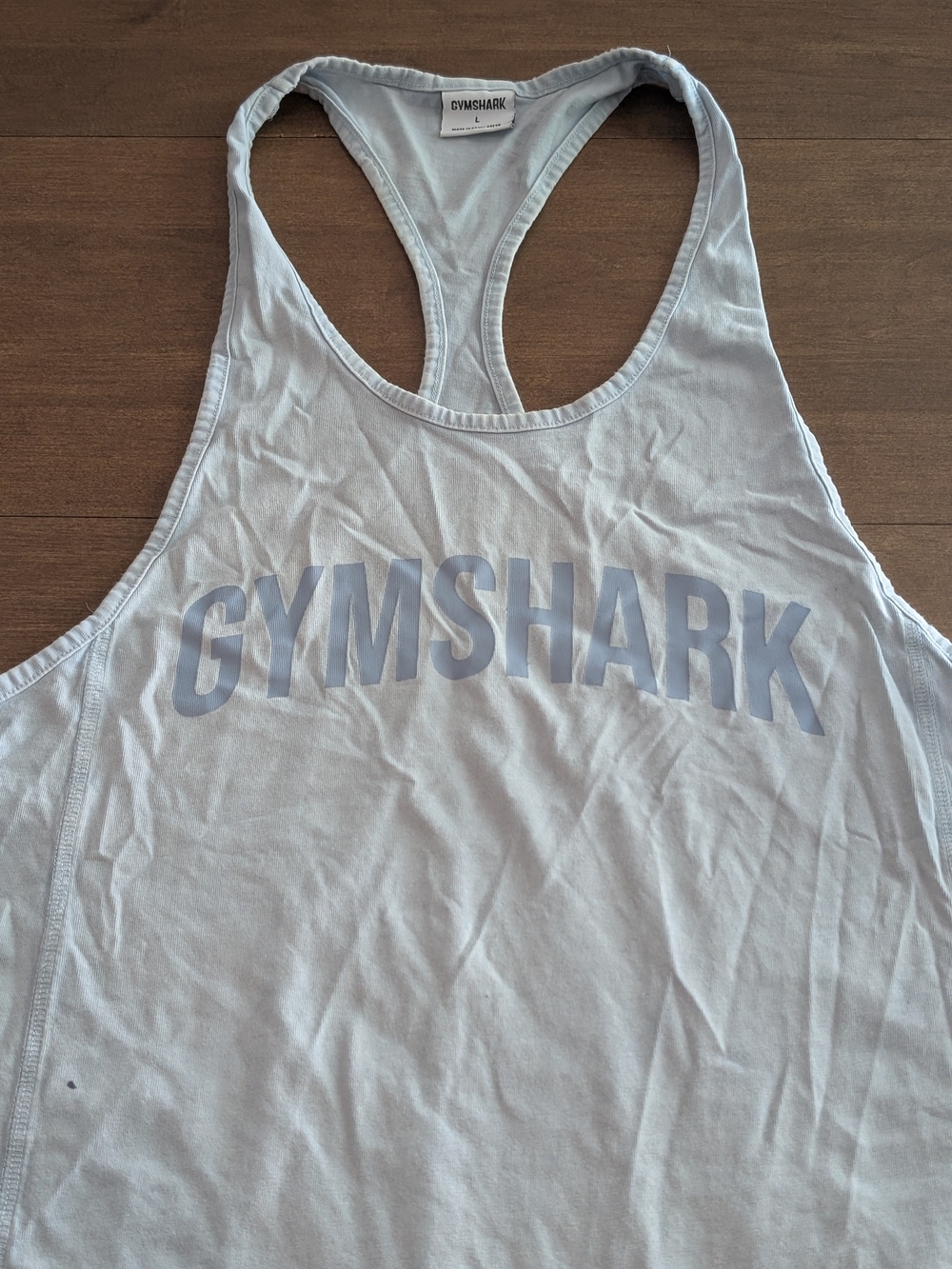 Gymshark Light Blue Racerback Tank with Front Logo